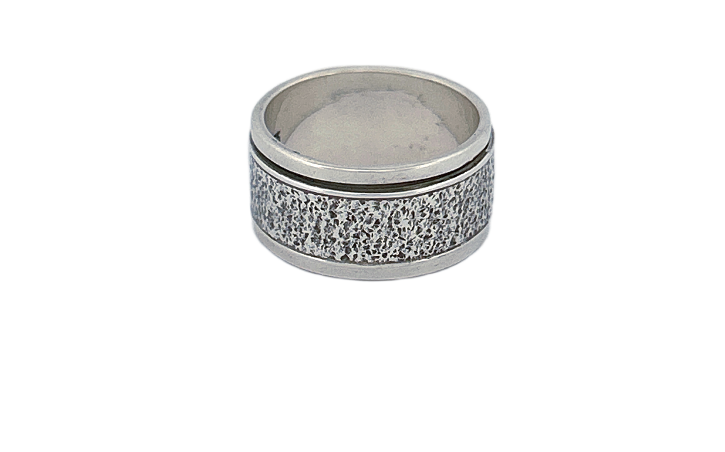 Sterling Silver Spinner Ring – Textured Band Design
