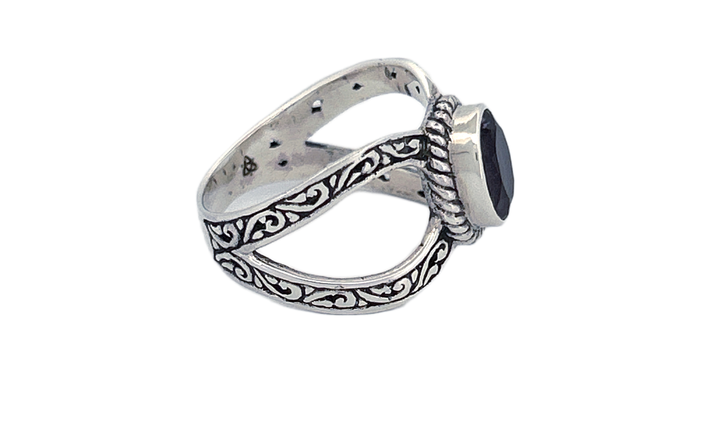 Sterling Silver Filigree Ring with Amethyst