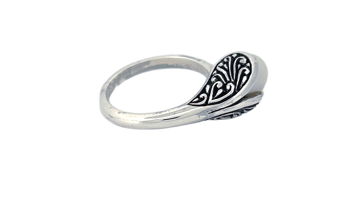 Sterling Silver Pearl Ring – Leaf Wrap Design