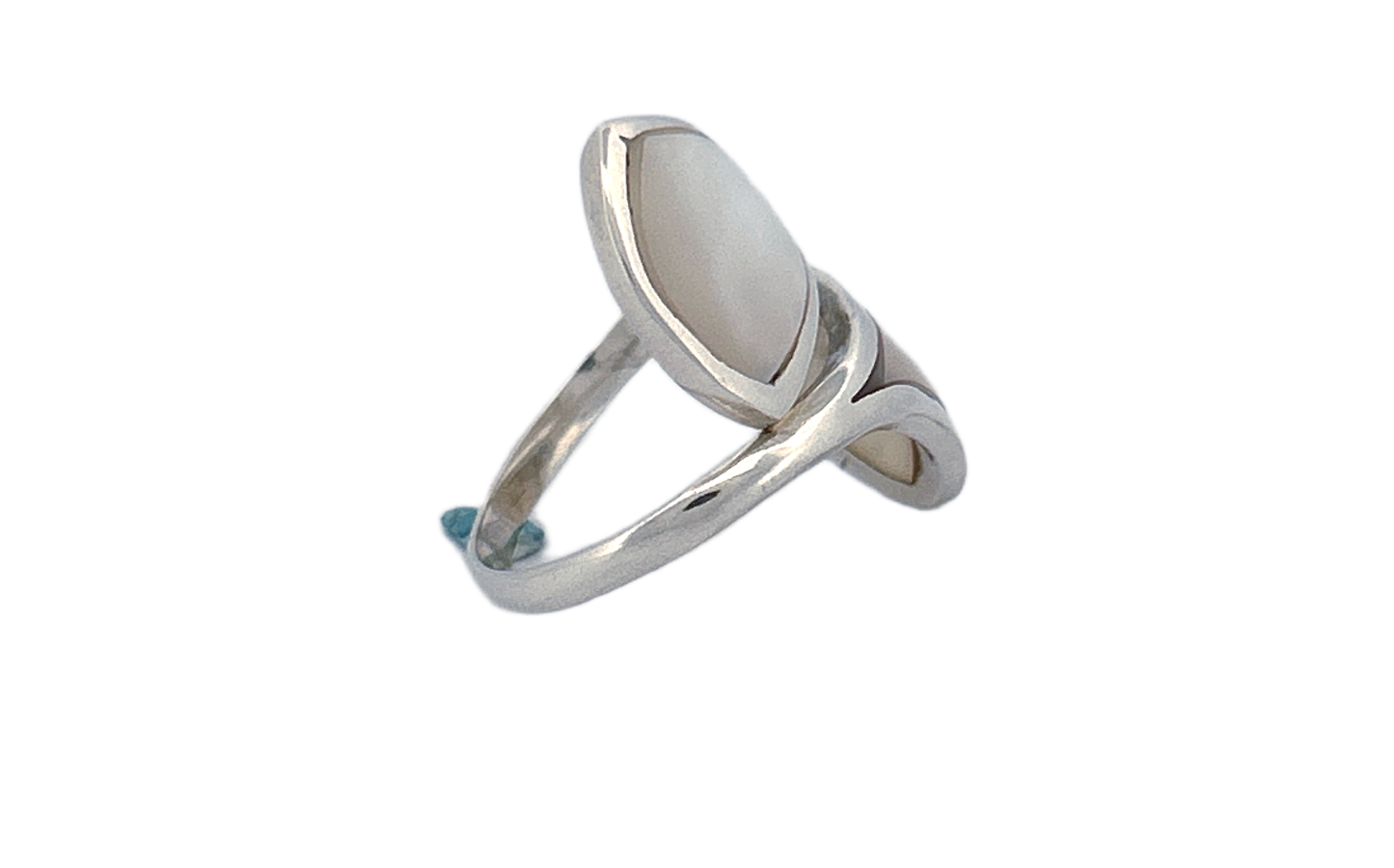 Sterling Silver Mother of Pearl Ring – Abstract Split Design