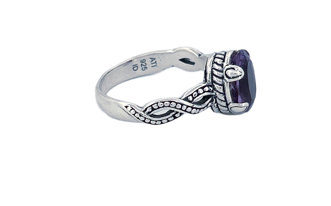 Sterling Silver Gemstone Ring – Amethyst or Blue Topaz