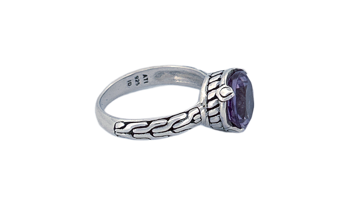 Sterling Silver Gemstone Ring – Amethyst or Blue Topaz
