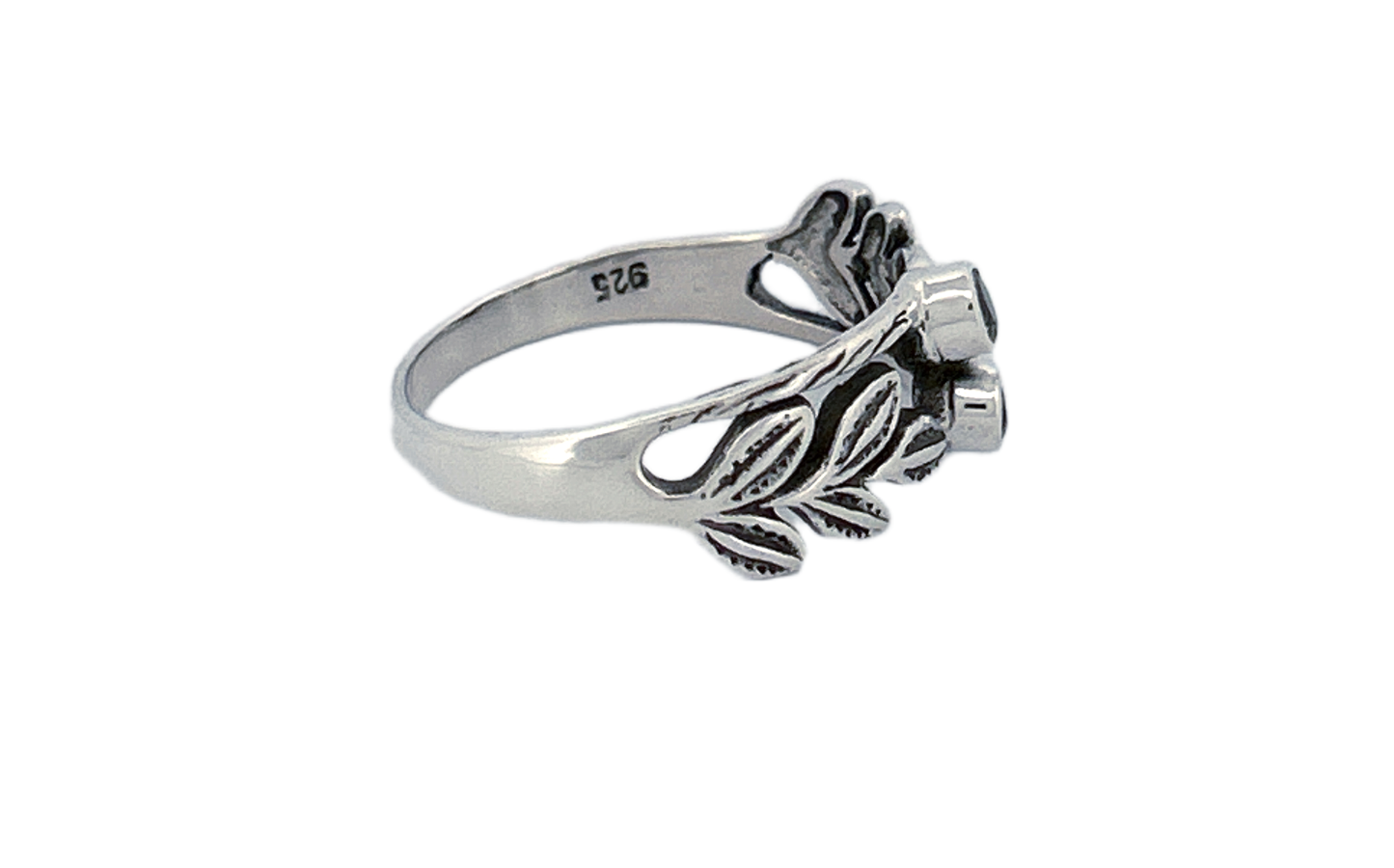Sterling Silver Peridot Leaf Ring