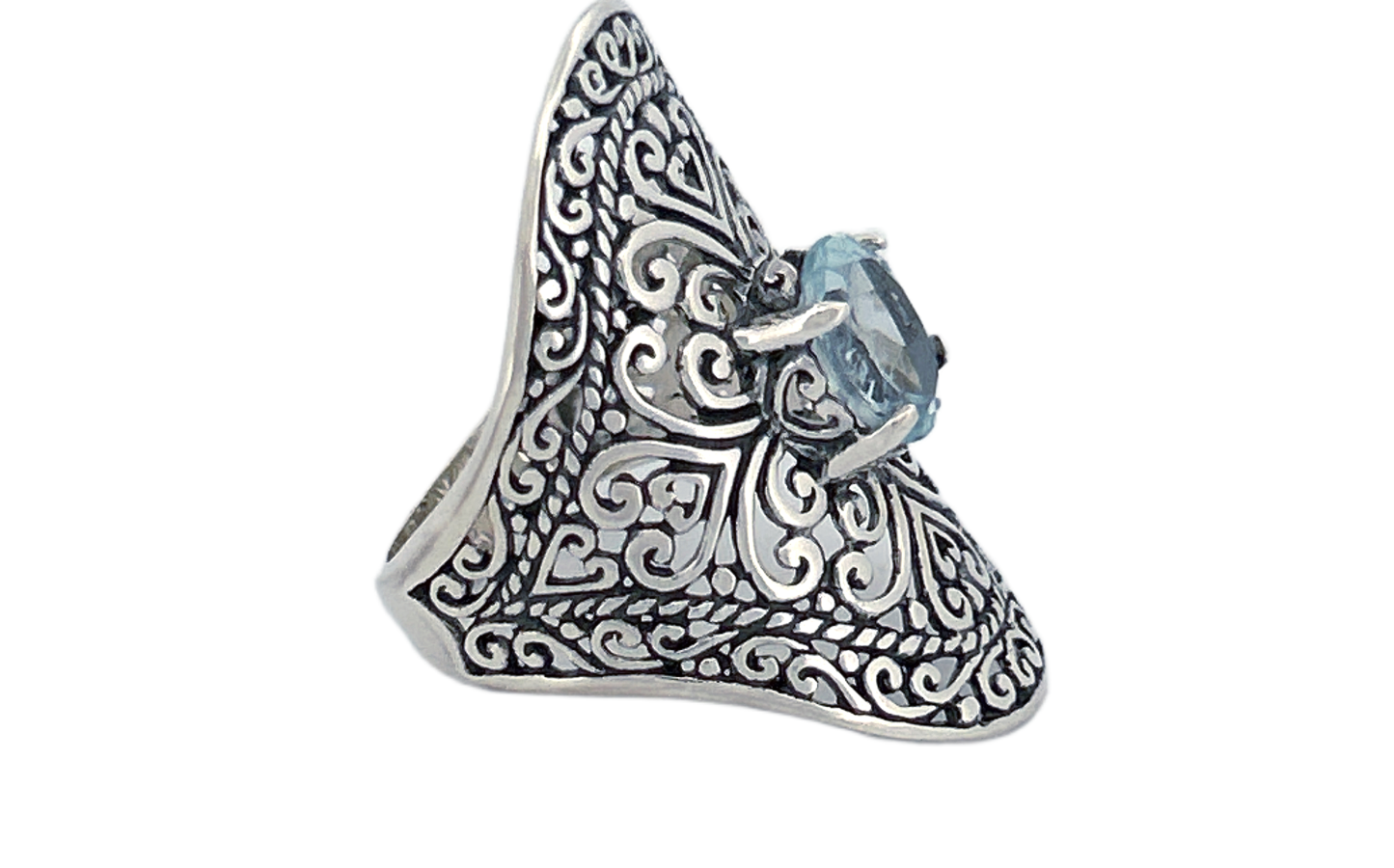 Sterling Silver Gemstone Ring – Blue Topaz or Amethyst