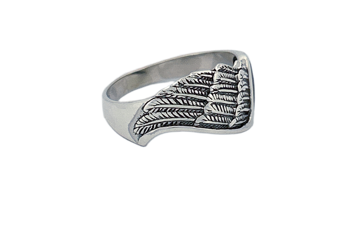 Sterling Silver Abalone Shell Ring – Peacock Feather Design