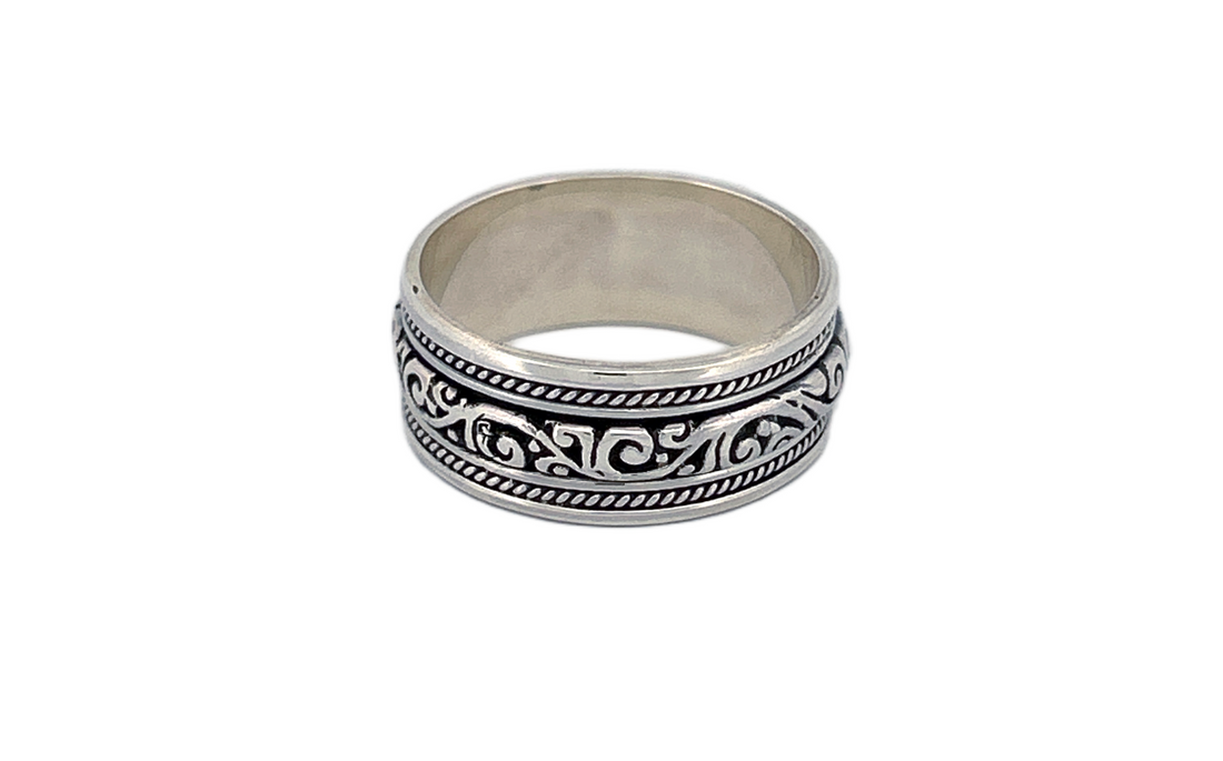 Sterling Silver Spinner Ring |Meditation Ring | Anxiety Ring| Artisan Fidget Ring-R84