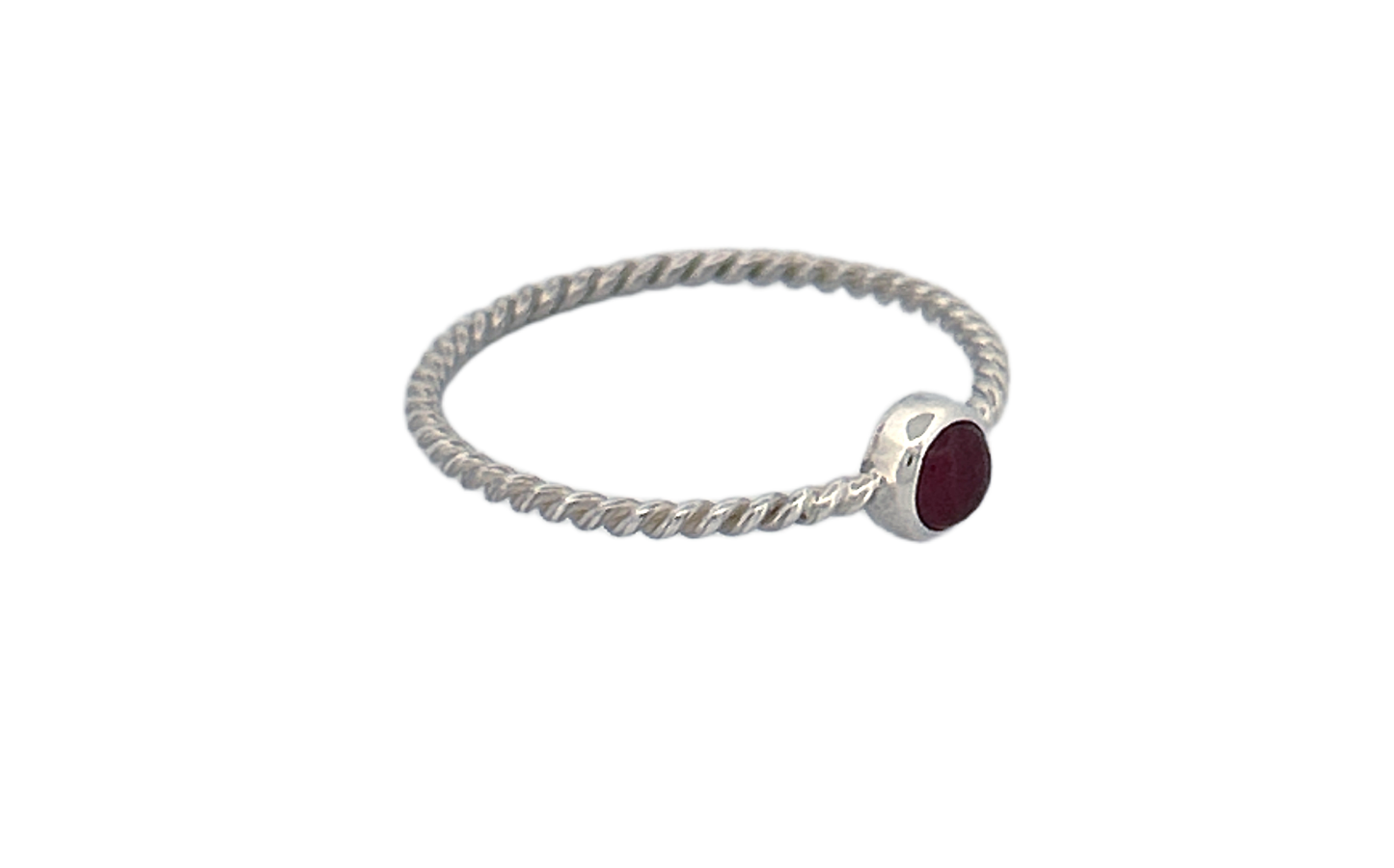 Handcrafted 925 Sterling Silver Star Ruby Ring – Twisted Rope Band | Natural Gemstone Jewelry
