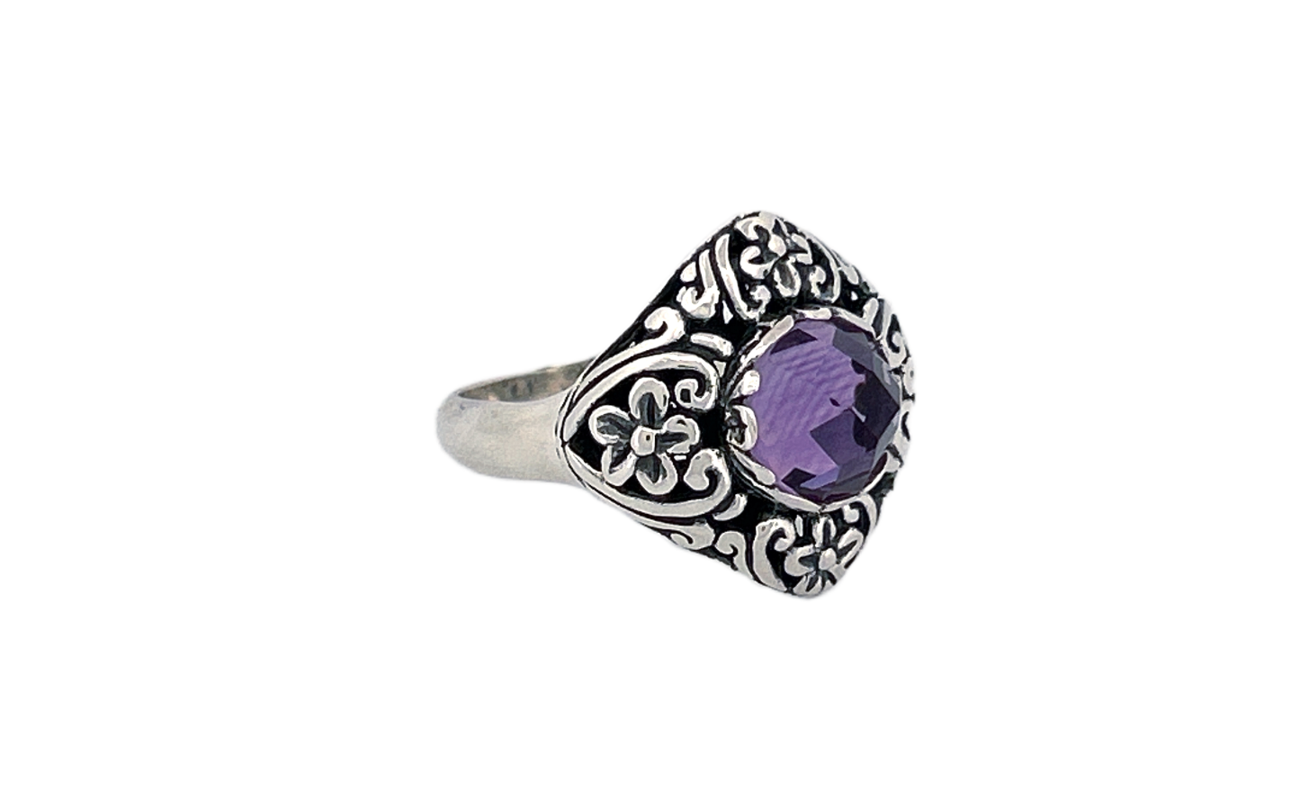 Natural Amethyst Handmade 925 Sterling Silver Ring | Genuine February Birthstone Gemstone Ring | Artisan Silver Jewelry | Gift for Her- R88
