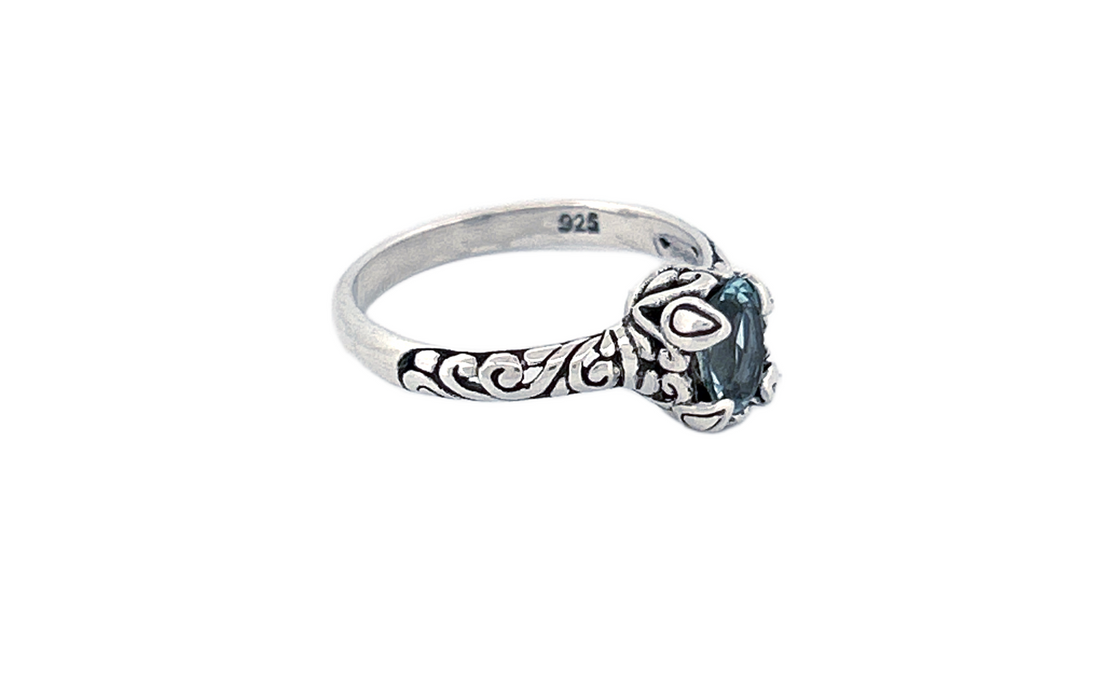 Sterling Silver Gemstone Rings – Blue Topaz or Amethyst