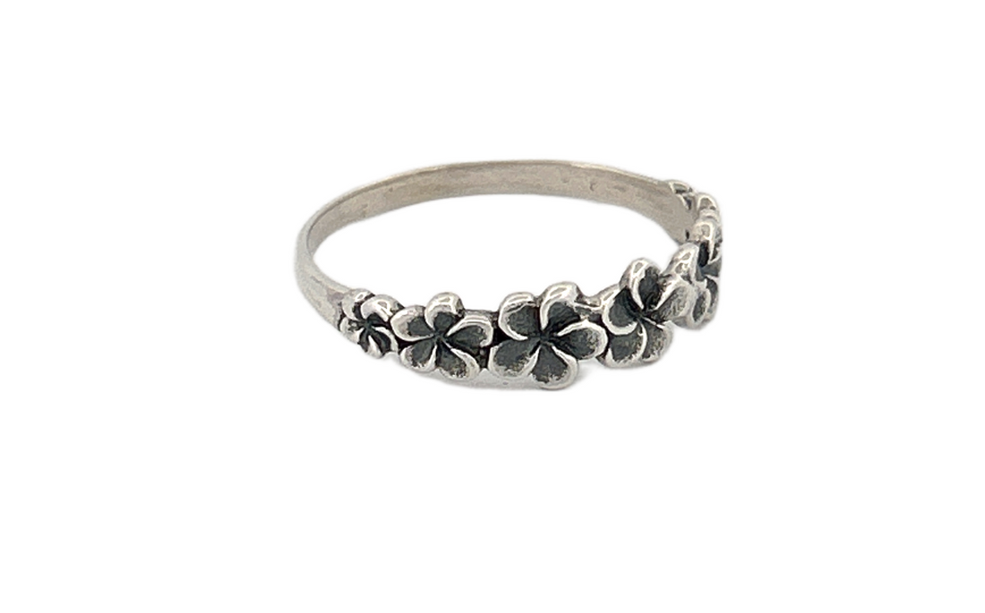 🌸 Sterling Silver Floral Band Ring