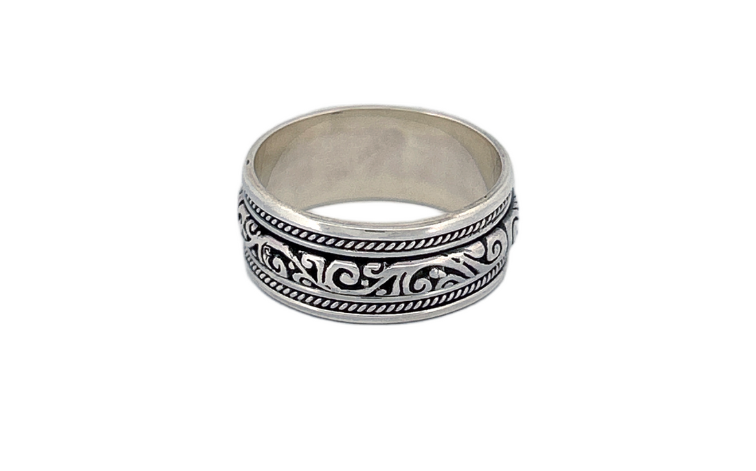Sterling Silver Spinner Ring |Meditation Ring | Anxiety Ring| Artisan Fidget Ring-R84