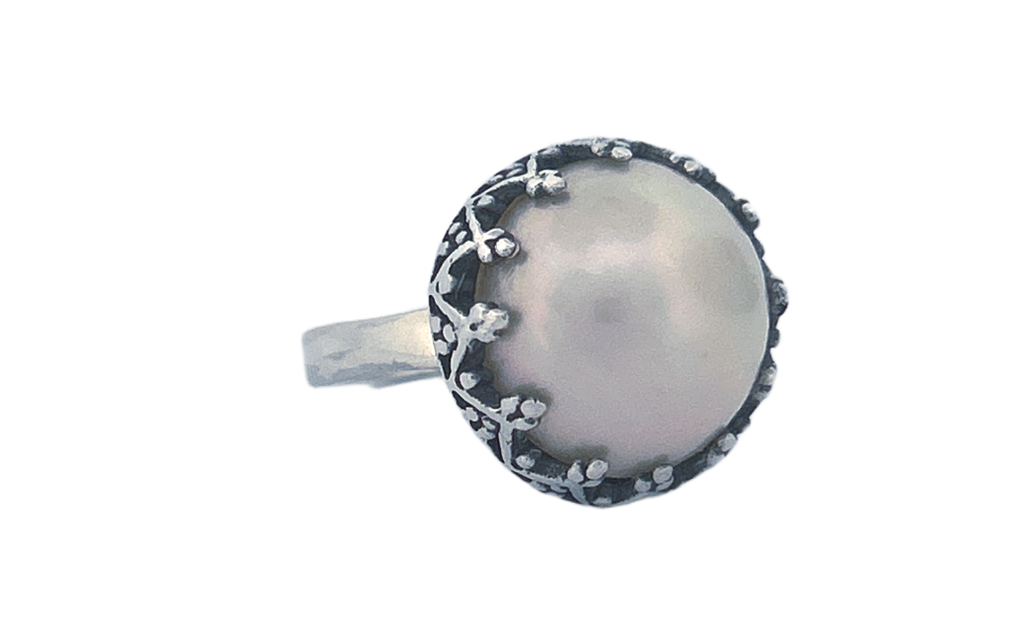 Sterling Silver Pearl Ring – Freshwater or Blue Pearl