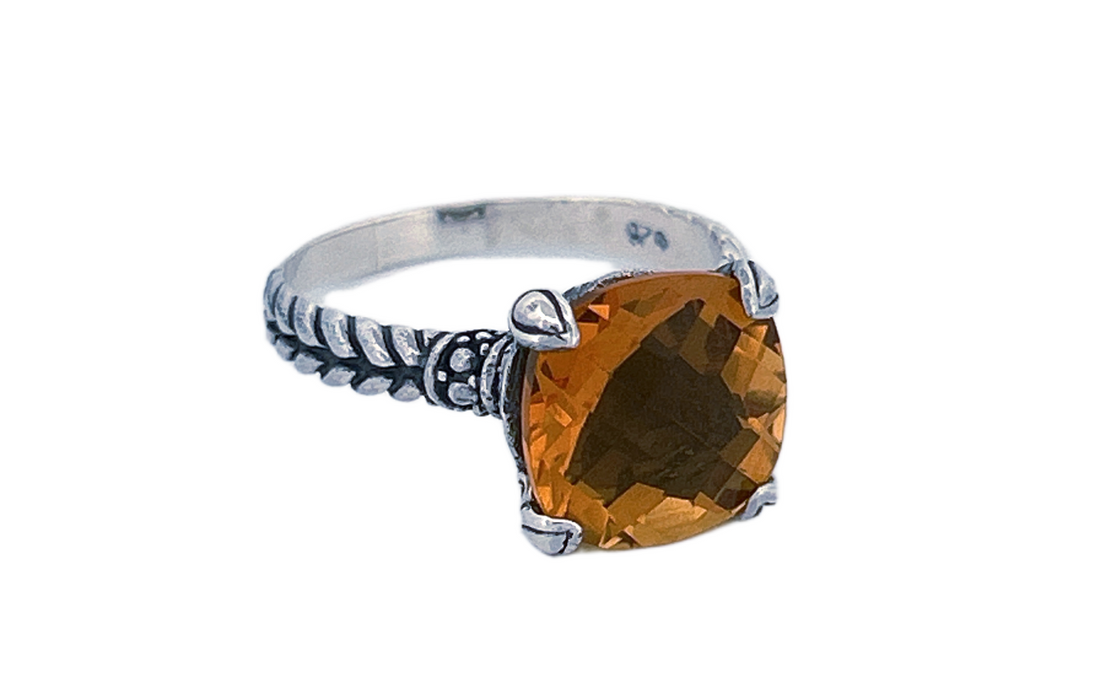 Handmade Sterling Silver Natural Citrine Ring-R57