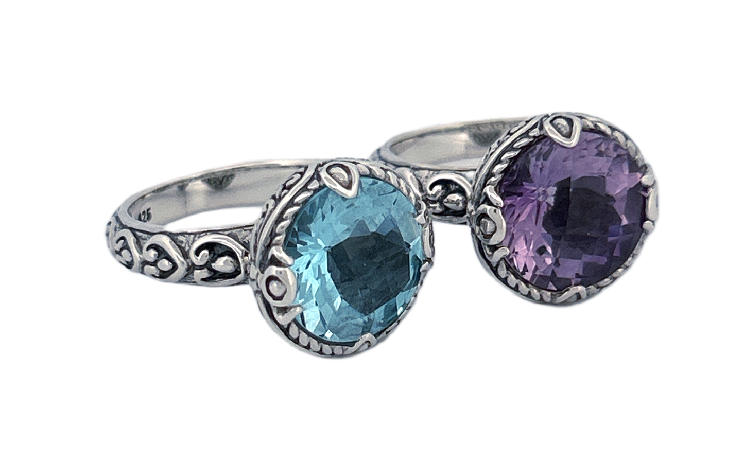 Handcrafted Sterling Silver Blue Topaz Cocktail Ring-R46