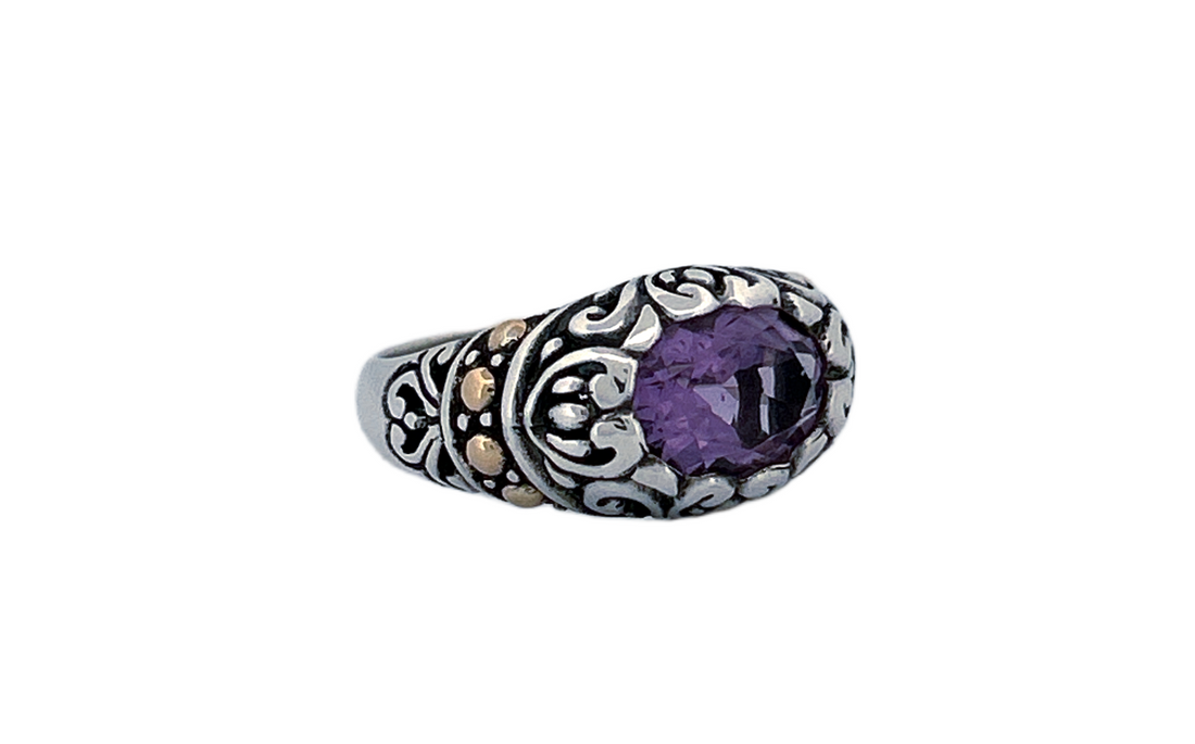 Artisan Handmade 925 Sterling Silver Natural Amethyst Ring-R38