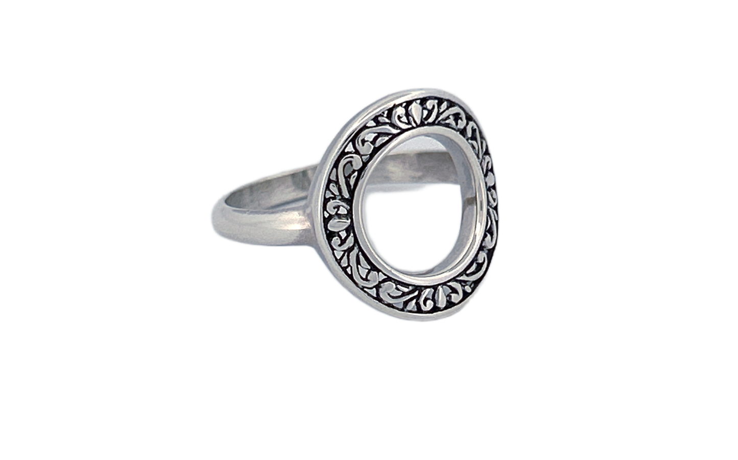 Sterling Silver Ornate Signet Ring