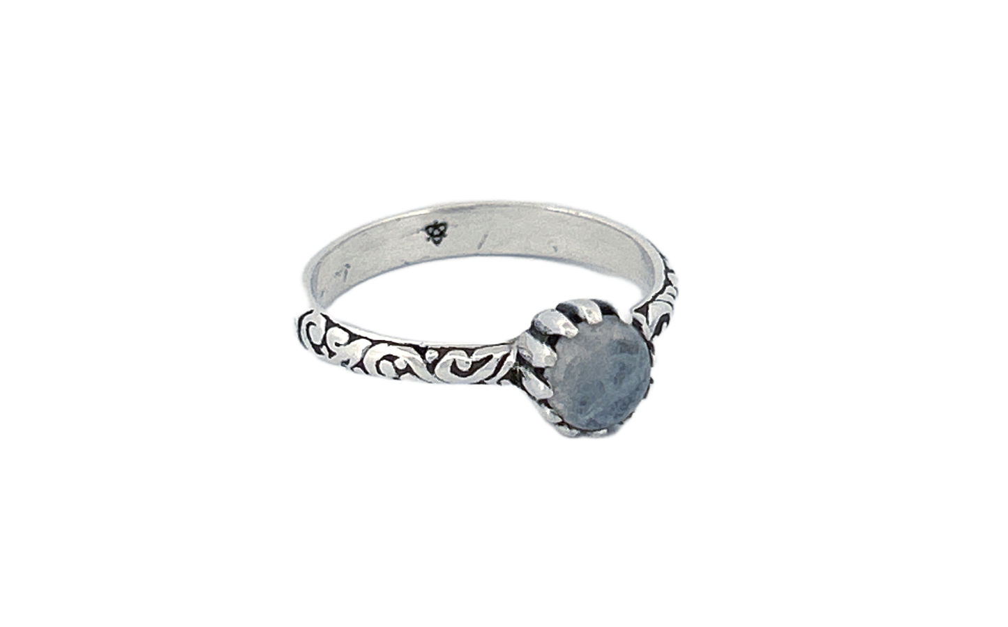 Sterling Silver Moonstone Ring – Vintage Floral Design