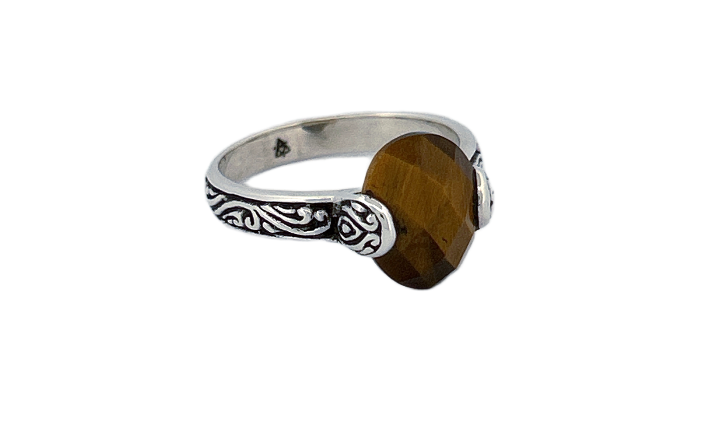 Sterling Silver Filigree Ring with Tiger’s Eye