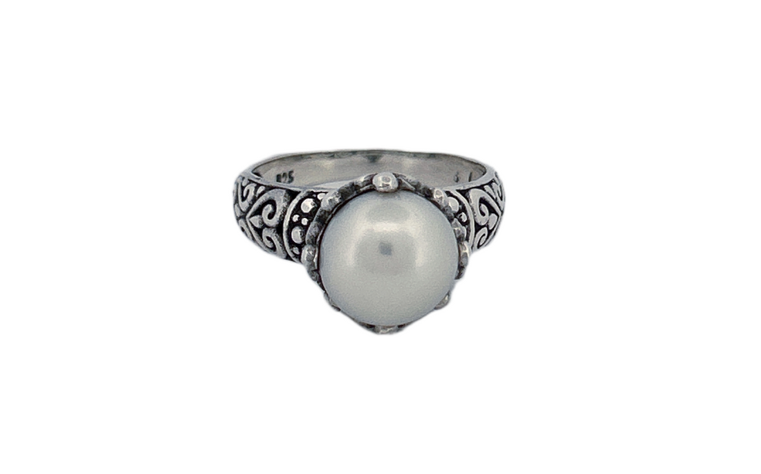 Handcrafted 925 Sterling Silver Fresh Water Pearl Ring-R45