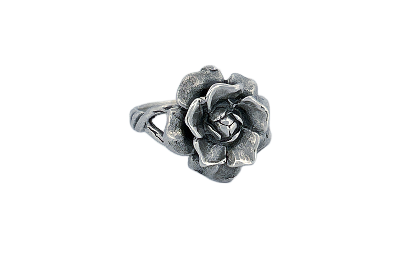 Sterling Silver 3D Rose Ring