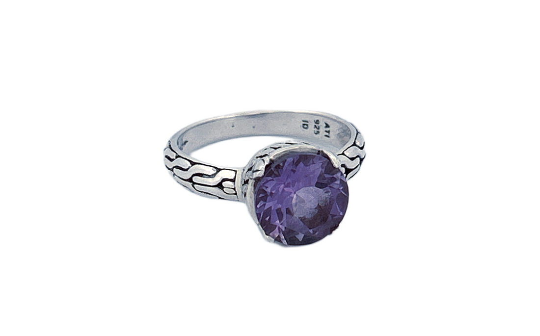 Sterling Silver Gemstone Ring – Amethyst or Blue Topaz