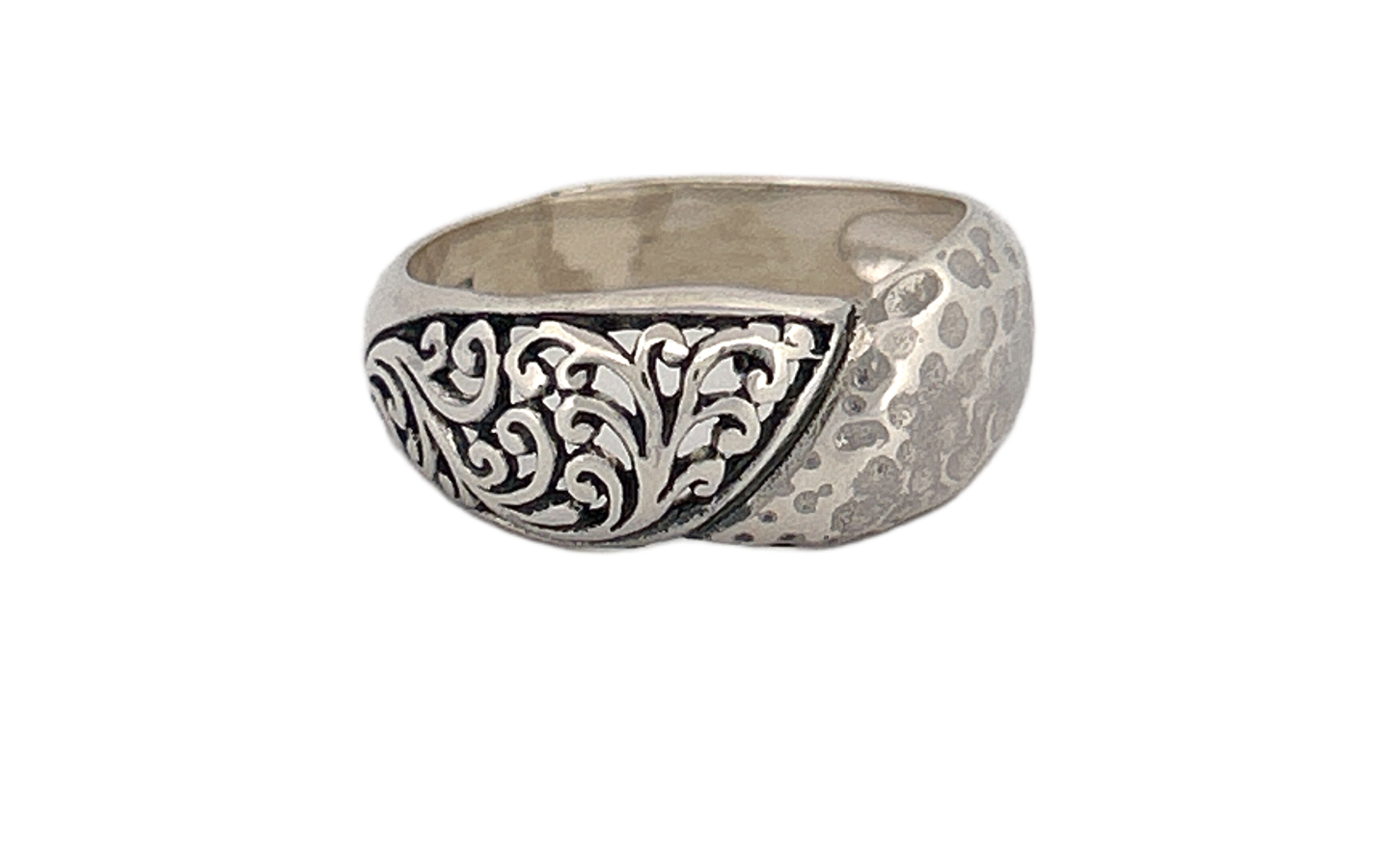 Handcrafted 925 Sterling Silver Hammered & Oxidized Artisan Ring – Unisex Statement Jewelry