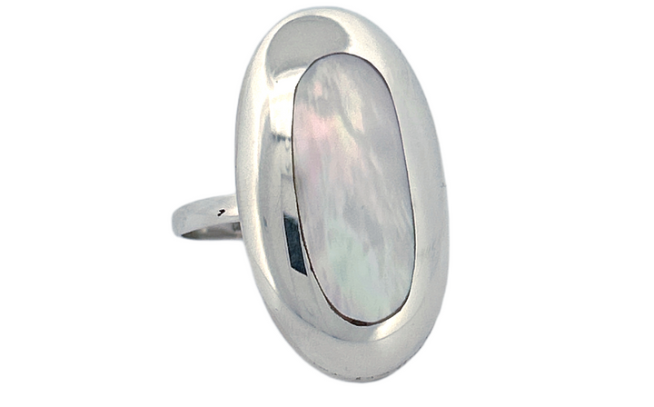 Sterling Silver Twin‑Shell Ring — Mother of Pearl & Abalone