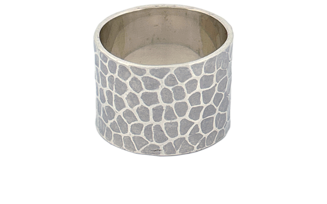 Handcrafted 925 Sterling Silver Hammered & Oxidized Artisan Ring – Unisex Statement Jewelry