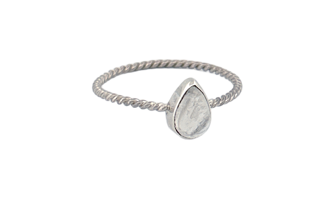 Pear‑Cut Moonstone Ring