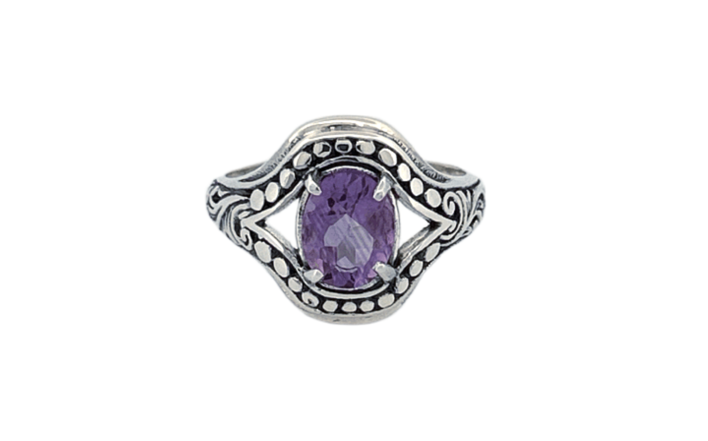 Sterling Silver Gemstone Ring – Amethyst & Blue Topaz