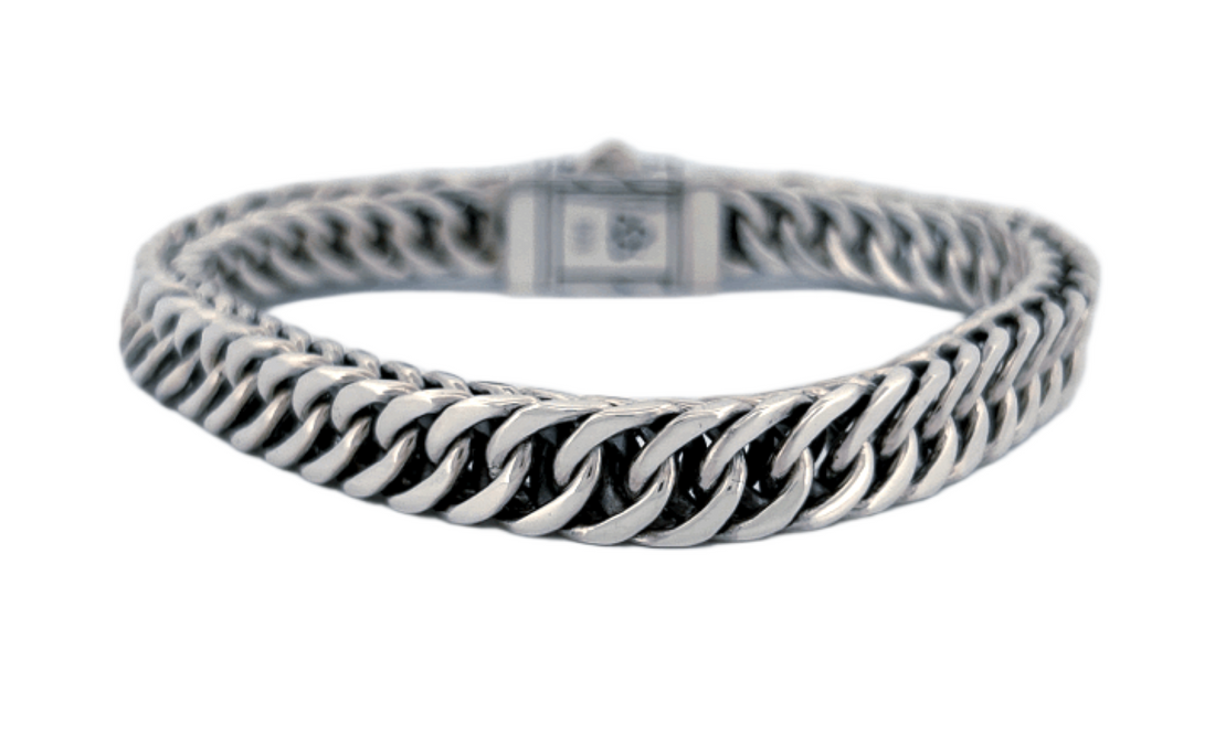 Handmade 925 Sterling Silver Curb Link Bracelet with Secure Box Lock CB30