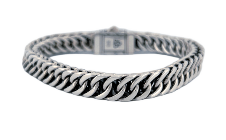 Handmade 925 Sterling Silver Curb Link Bracelet with Secure Box Lock CB30