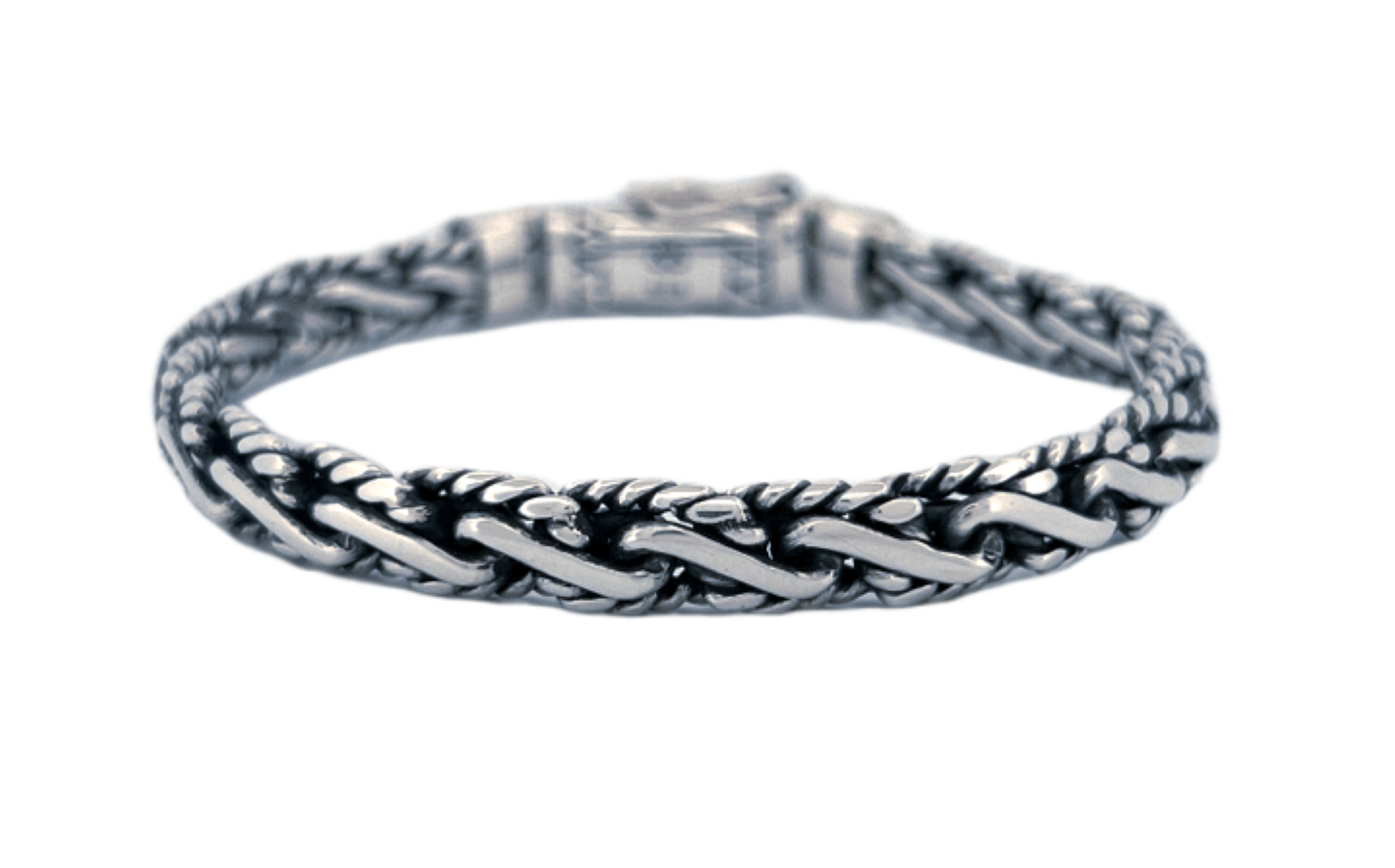 Genuine 925 Sterling Silver Bracelet with Spring Box Lock- CB26