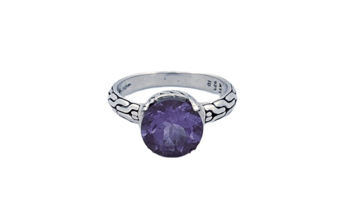 Sterling Silver Gemstone Ring – Amethyst or Blue Topaz