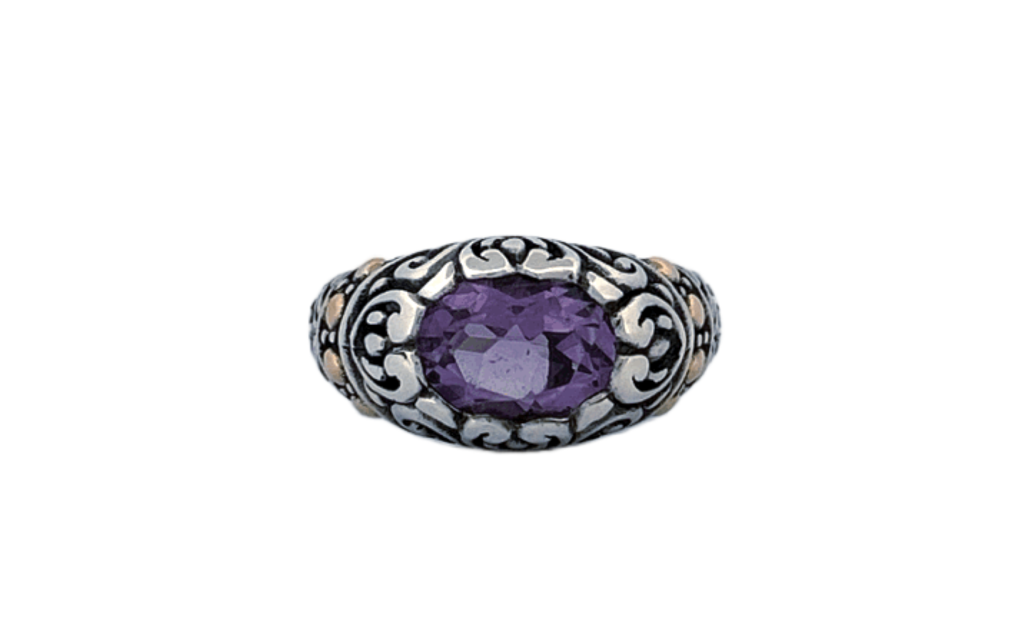 Artisan Handmade 925 Sterling Silver Natural Amethyst Ring-R38