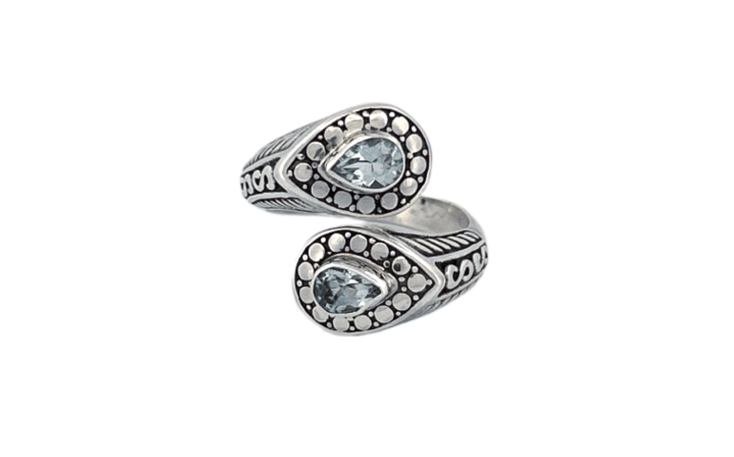 Adjustable Handmade Sterling Silver Genuine Blue Topaz Ring-R87