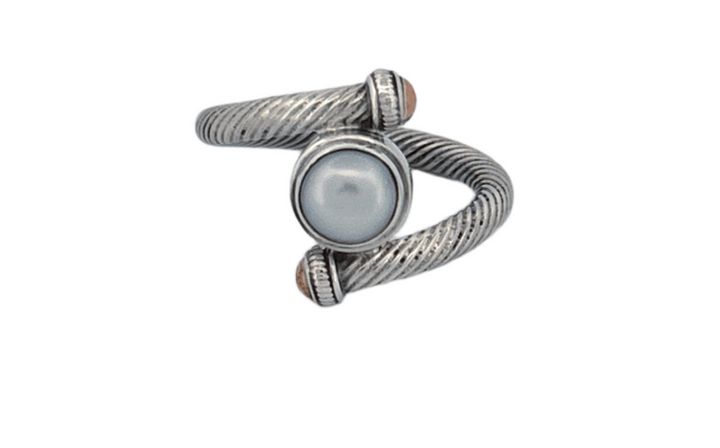 Unique Freshwater Pearl Sterling Silver Ring | Handmade 925 Sterling Silver Pearl RingR77