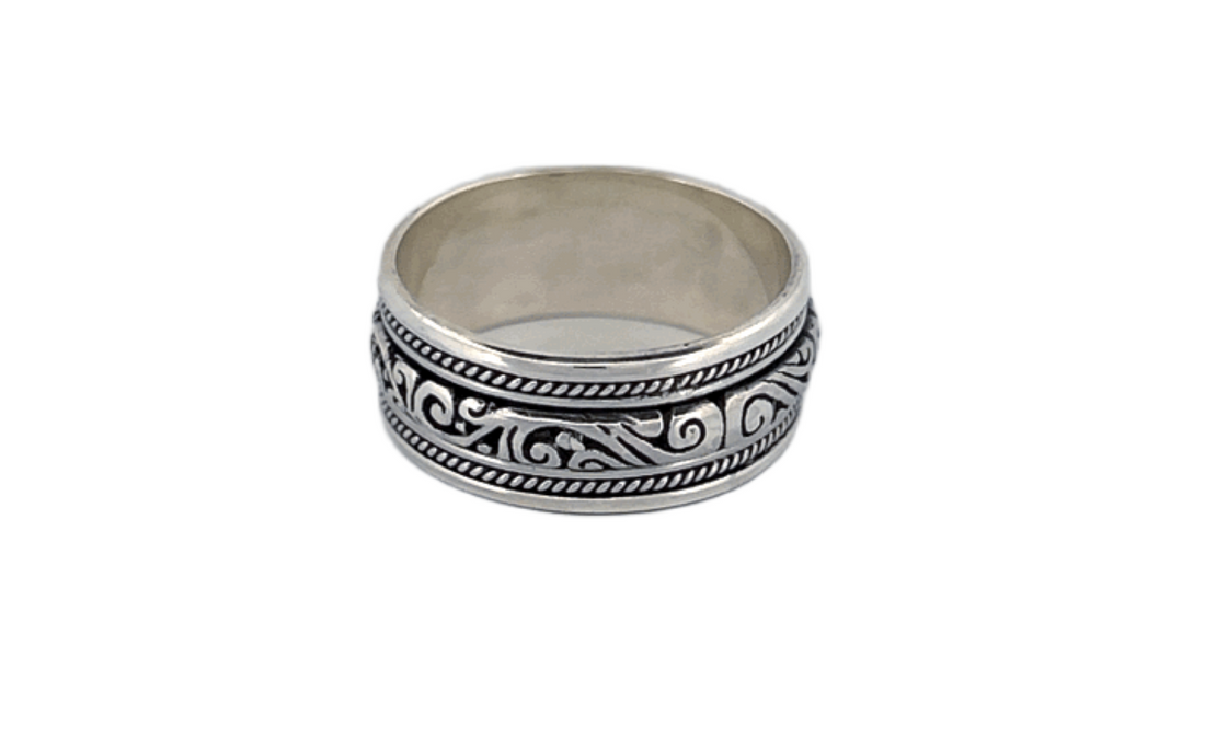 Sterling Silver Spinner Ring |Meditation Ring | Anxiety Ring| Artisan Fidget Ring-R84