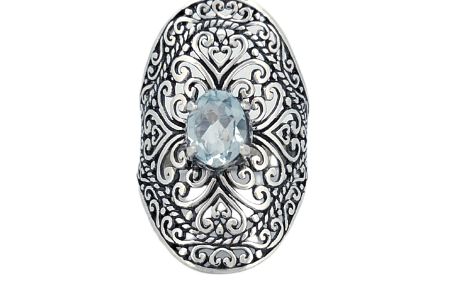 Sterling Silver Gemstone Ring – Blue Topaz or Amethyst