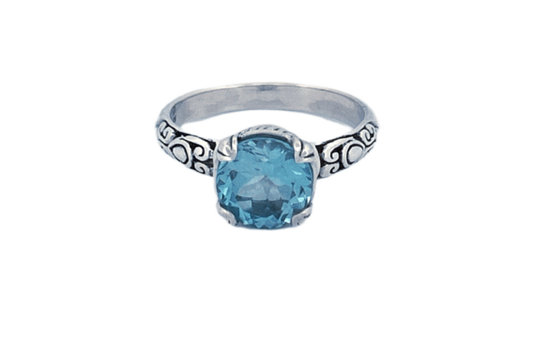 Sterling Silver Gemstone Ring – Amethyst or Blue Topaz