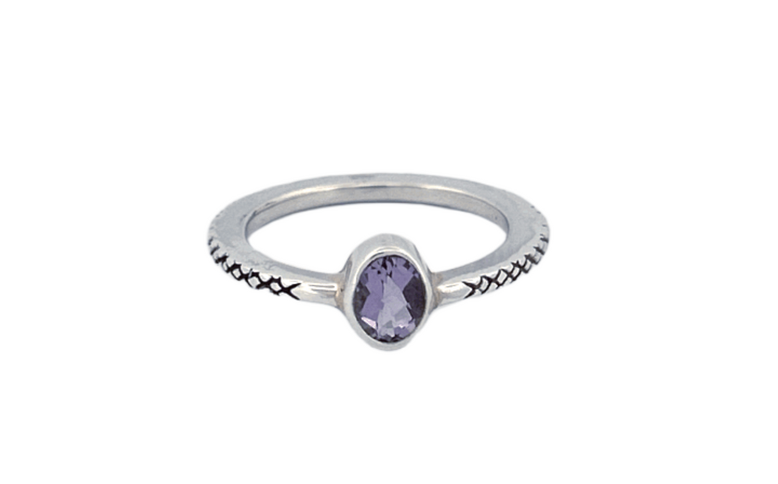 Sterling Silver Amethyst Ring – Oval Cut