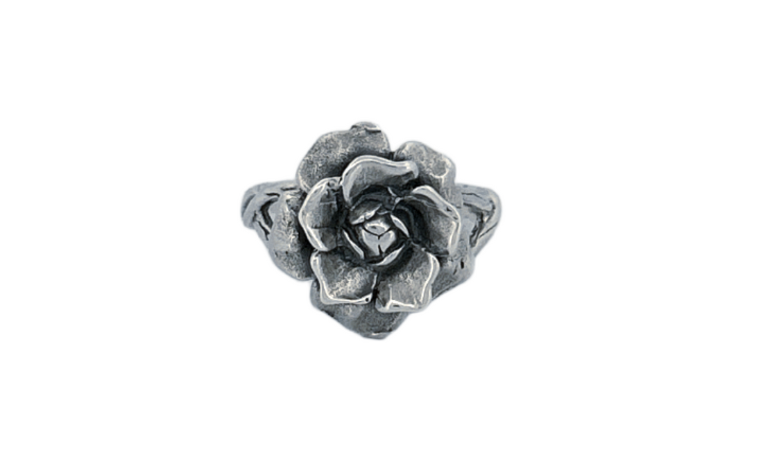 Sterling Silver 3D Rose Ring