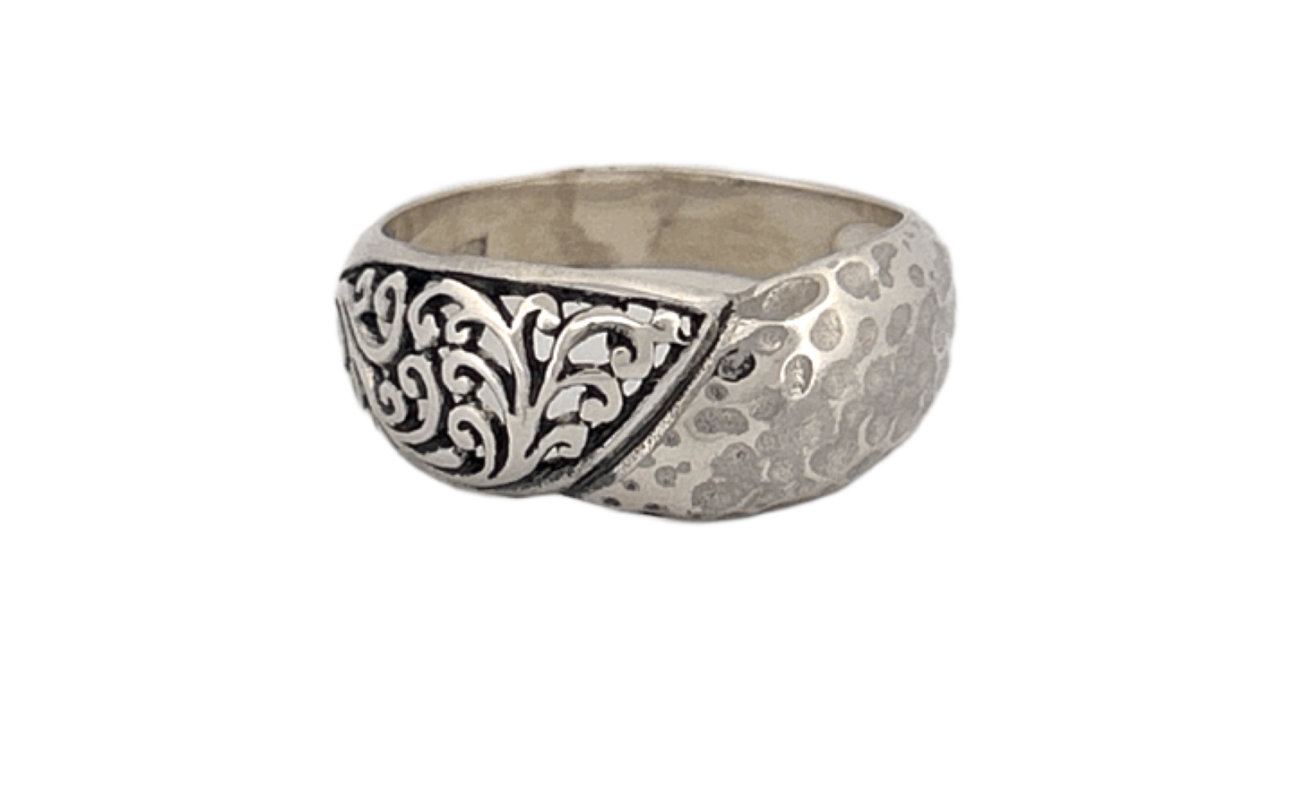 Handcrafted 925 Sterling Silver Hammered & Oxidized Artisan Ring – Unisex Statement Jewelry