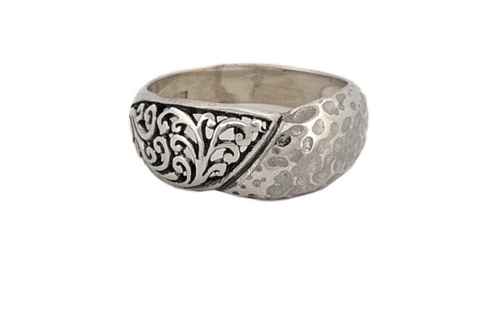 Handcrafted 925 Sterling Silver Hammered & Oxidized Artisan Ring – Unisex Statement Jewelry