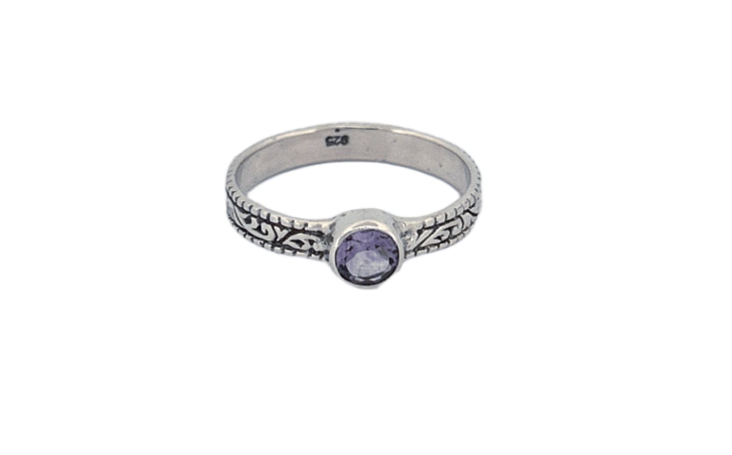 Sterling Silver Amethyst Ring – Petite Vine Band