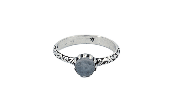 Sterling Silver Moonstone Ring – Vintage Floral Design