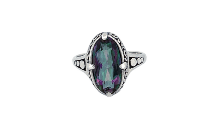 Sterling Silver Mystique Topaz Ring – Oval Cut Design