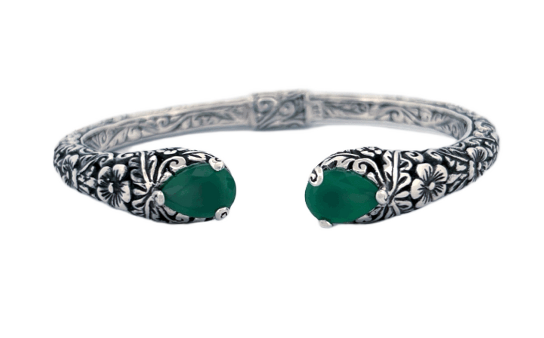 Earth & Sun Silver Gemstone Cuff