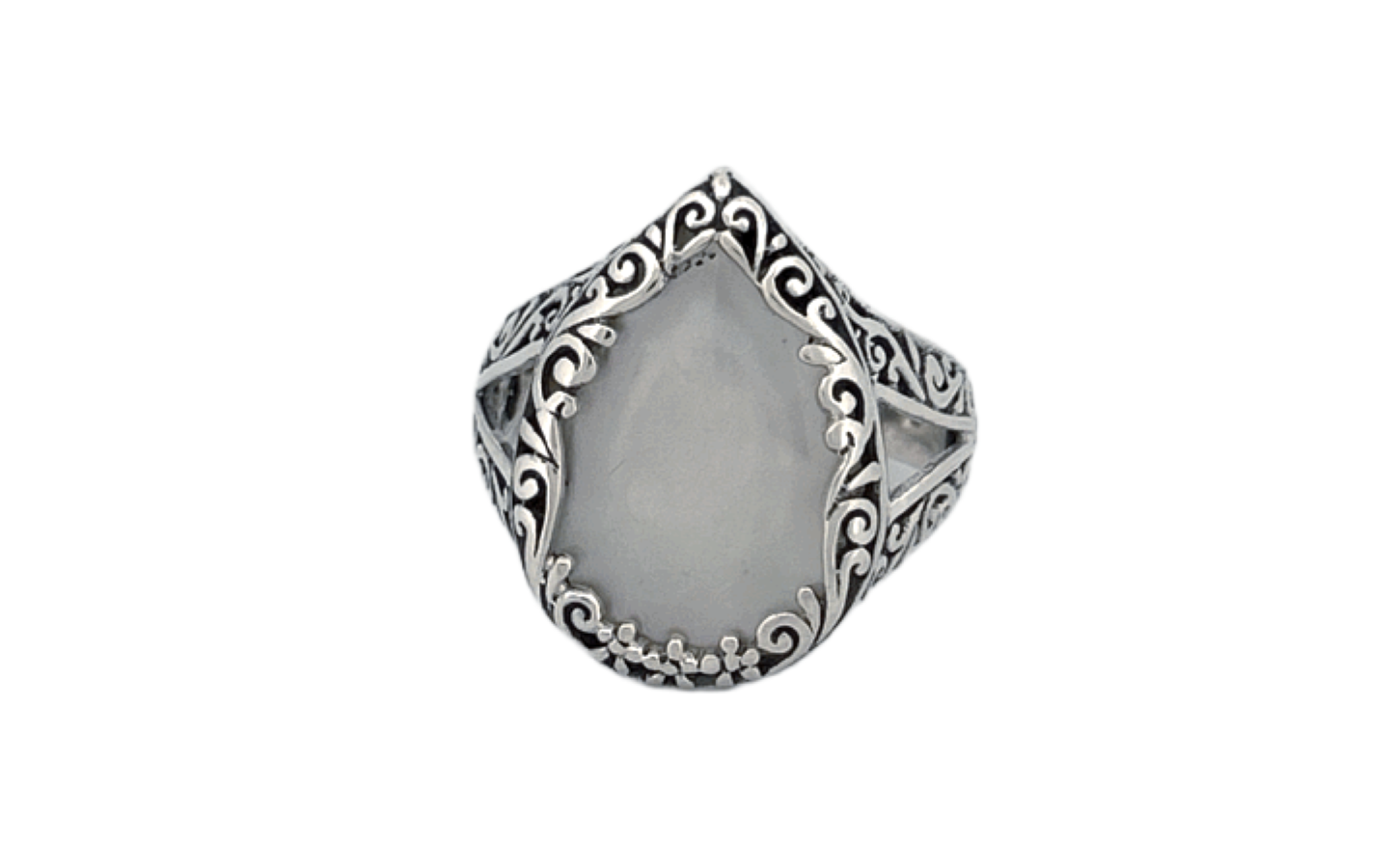 925 Sterling Silver Mother of Pearl Ring | Natural Shell Ring| Handmade Minimalist Jewelry | Genuine Mother of Pearl-R85 A