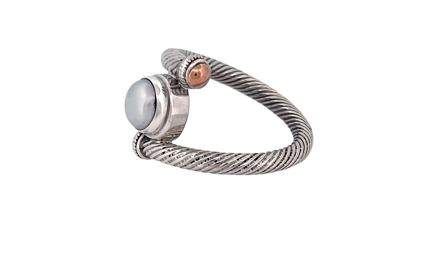 Unique Freshwater Pearl Sterling Silver Ring | Handmade 925 Sterling Silver Pearl RingR77